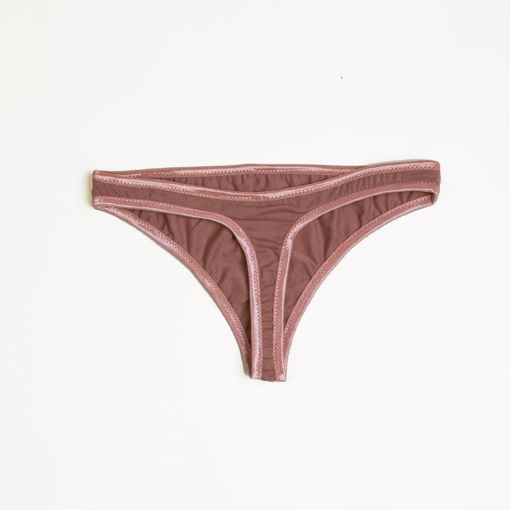 Single Stitch | Women's Thong Underwear | Sustainable Tencel (Nutmeg,  X-Large)